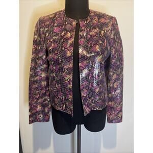 Carlisle Jacket Leather Colorful Snakeskin Pattern Size 6